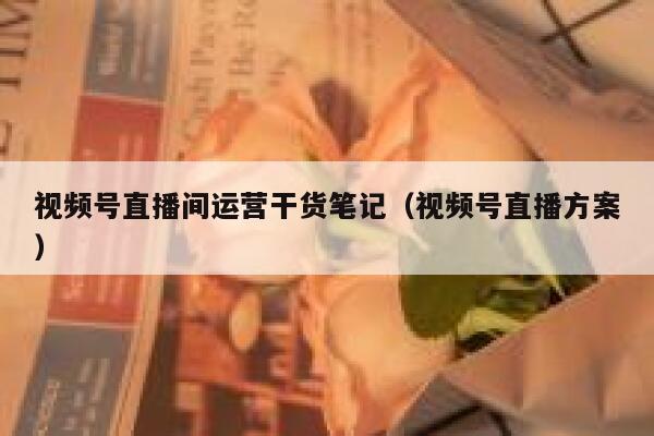 视频号直播间运营干货笔记（视频号直播方案）