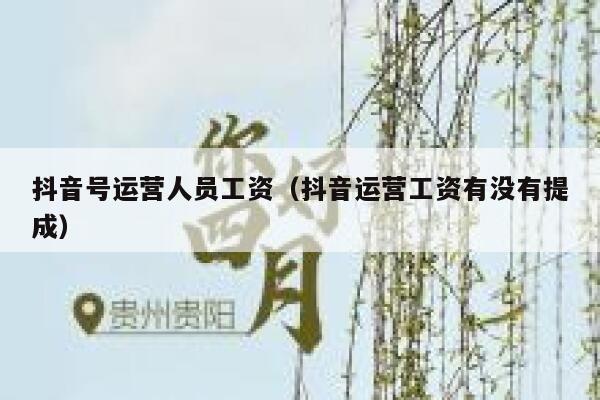 抖音号运营人员工资（抖音运营工资有没有提成）